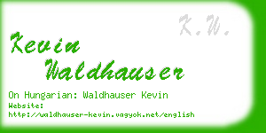 kevin waldhauser business card